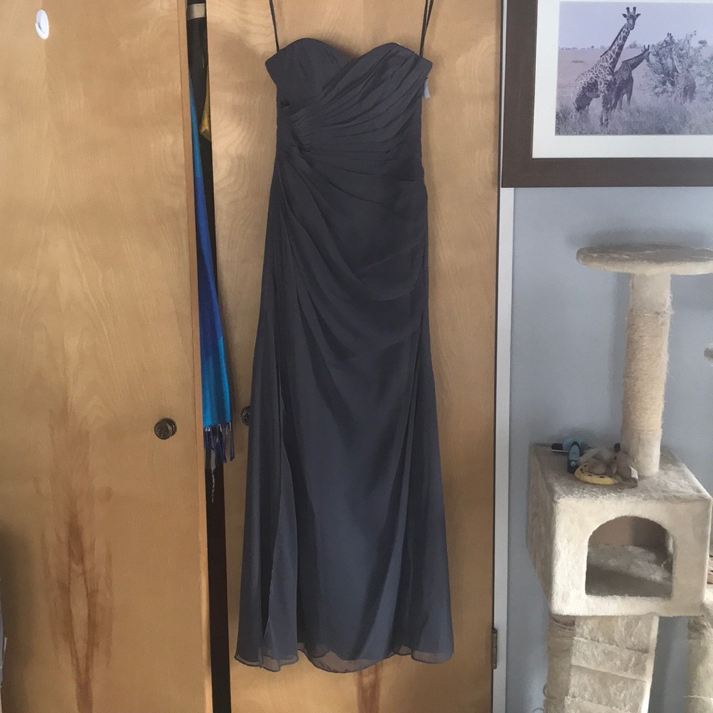 Impression bridal slate chiffon bridesmaid dress